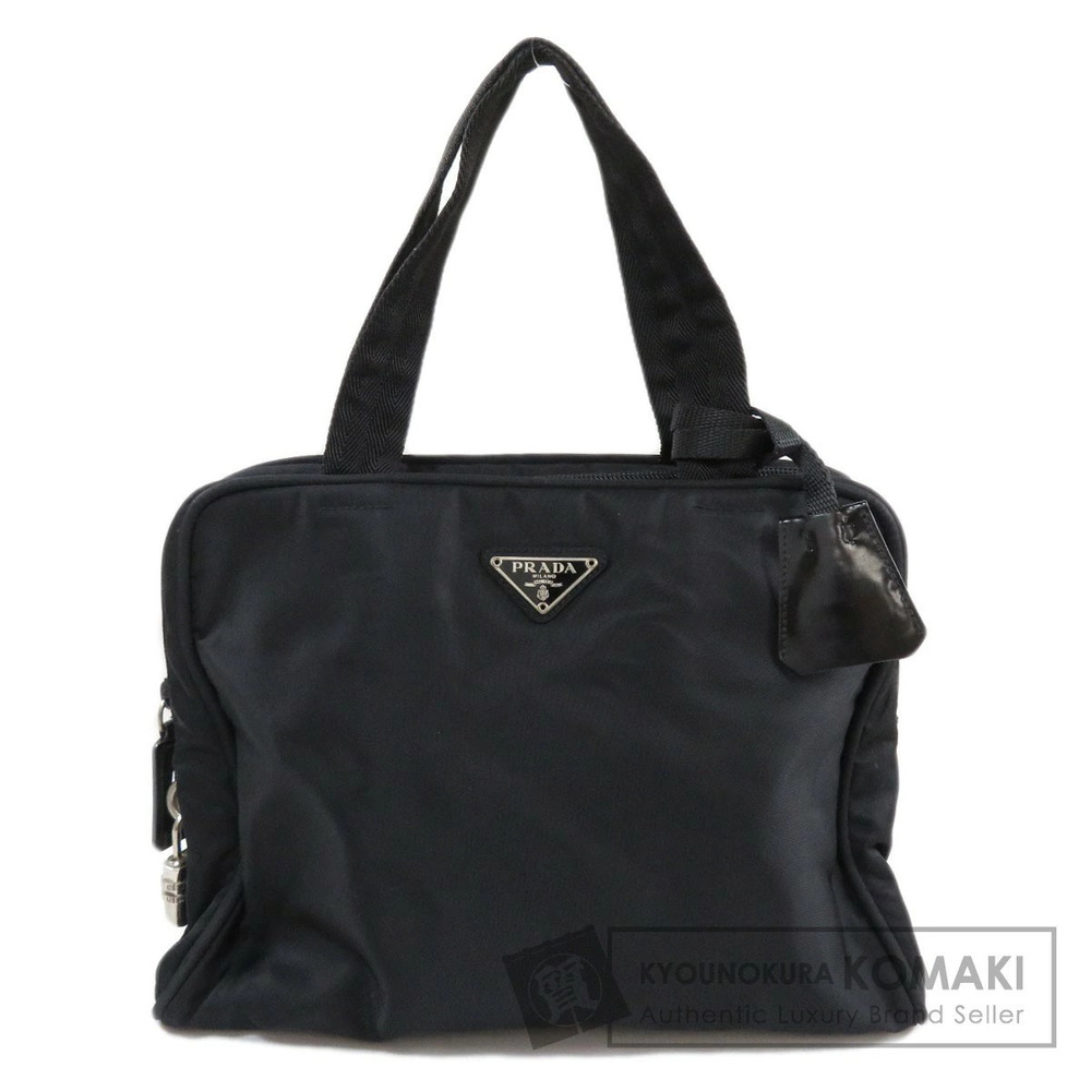 Prada Tessuto 2way Handbag iconic enamel triangle logo Black